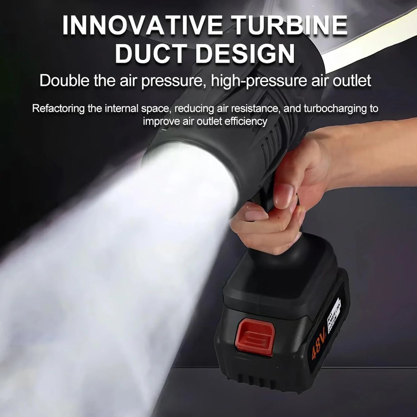 Air Blower - Lightweight Portable TurboDry Cordless Car Dryer,Rechargeable Battery, Safety Switch for Fast Drying